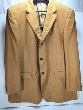 Sartoria Correale Davinci Mens Wool Blazer/Jacket Sz 48 Italy Carmel Brown